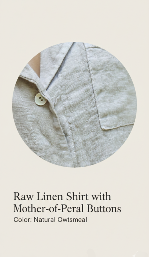 Blusa beige en lino sin mangas - Imagen 4